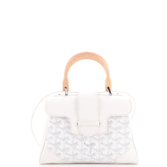 Goyard Saigon Top Handle Bag Coated Canvas with Leather Mini