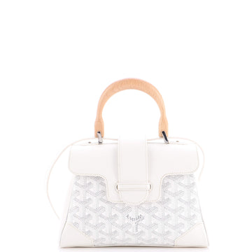 Goyard Saigon Top Handle Bag Coated Canvas with Leather Mini