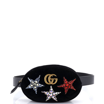 Gucci GG Marmont Belt Bag Embellished Matelasse Velvet