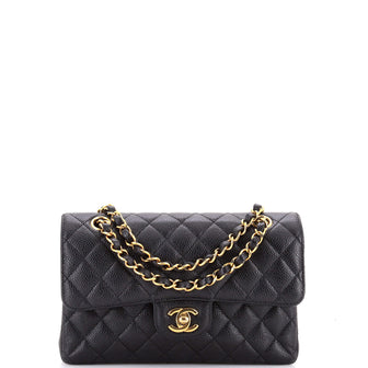 Chanel Classic Double Flap Bag Quilted Caviar Small