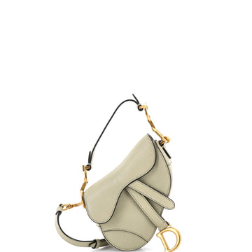 Christian Dior Saddle Handbag with Strap Leather Micro