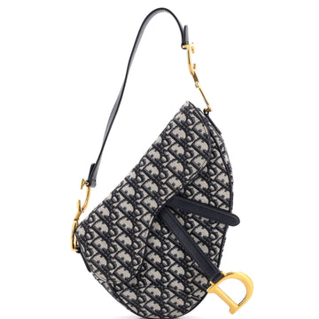 Christian Dior Saddle Handbag Oblique Canvas Medium