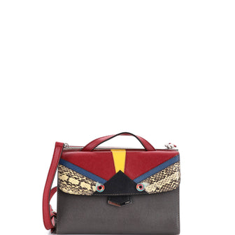 Fendi Demi Jour Monster Satchel Embellished Leather with Python