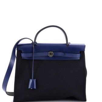 Hermes Herbag Zip Leather and Toile 31