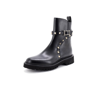 Valentino Garavani Women's Rockstud Strap Combat Boots Leather