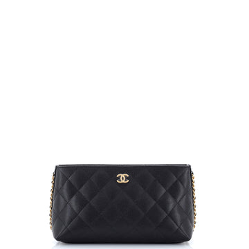 Chanel Metiers d'Art Chain Zip Pouch Quilted Caviar