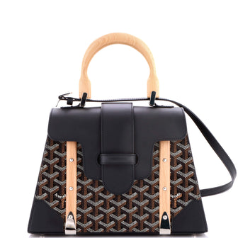 Goyard Saigon Top Handle Bag Coated Canvas with Leather PM