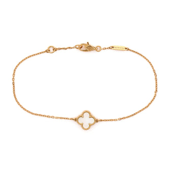 Van Cleef & Arpels Sweet Alhambra Bracelet 18K Yellow Gold and Mother of Pearl