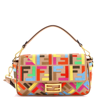 Fendi Baguette NM Bag Zucca Embroidered Canvas Medium