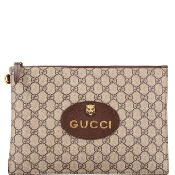 Gucci Neo Vintage Wristlet Pouch GG Coated Canvas