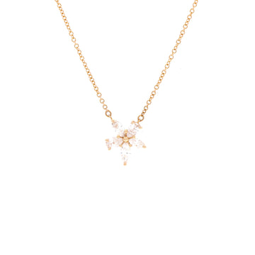 Tiffany & Co. Victoria Mixed Cluster Pendant Necklace 18K Rose Gold with 5 Diamonds
