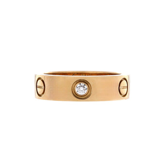 Cartier Love 3 Diamonds Band Ring 18K Yellow Gold with Diamonds