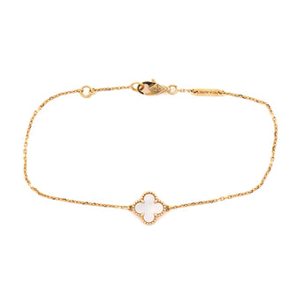 Van Cleef & Arpels Sweet Alhambra Bracelet 18K Yellow Gold and Mother of Pearl