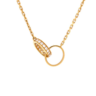 Cartier Love Interlocking Necklace 18K Yellow Gold and Diamonds