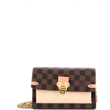 Louis Vuitton Vavin Chain Wallet NM Damier with Leather