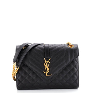 Saint Laurent Classic Monogram Envelope Satchel Mixed Matelasse Leather Medium
