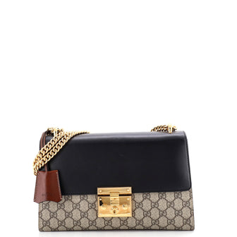 Gucci Padlock Shoulder Bag GG Coated Canvas and Leather Medium