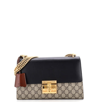 Gucci Padlock Shoulder Bag GG Coated Canvas and Leather Medium