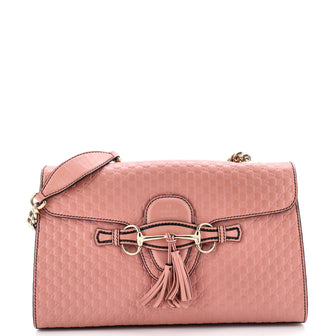 Gucci Emily Chain Flap Bag Microguccissima Leather Medium
