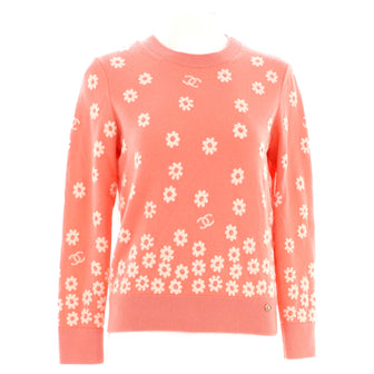 Chanel Women's Daisy CC Crewneck Sweater Cashmere Blend