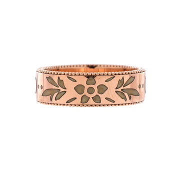 Gucci Icon Blooms Ring 18K Rose Gold with Enamel 6mm