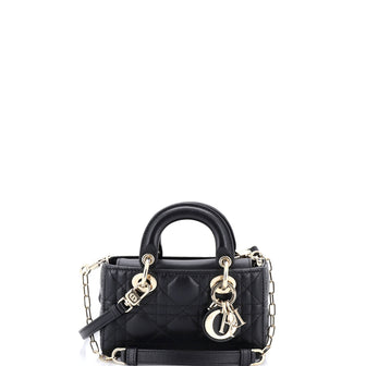 Christian Dior Lady D-Joy Bag Cannage Quilt Lambskin Micro