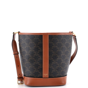 Celine Bucket Bag Triomphe Coated Canvas Small