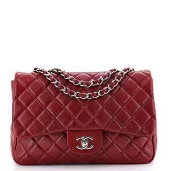 Chanel Classic Single Flap Bag Quilted Caviar Jumbo