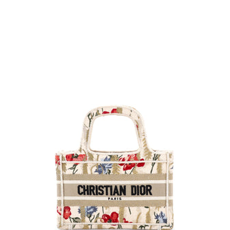 Christian Dior Book Tote Embroidered Canvas Mini
