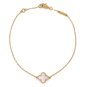 Van Cleef & Arpels Sweet Alhambra Bracelet 18K Yellow Gold and Mother of Pearl