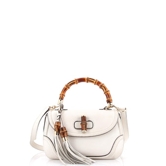 Gucci New Convertible Bamboo Top Handle Bag Leather Medium
