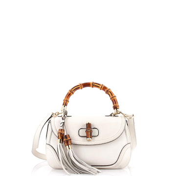 Gucci New Convertible Bamboo Top Handle Bag Leather Medium