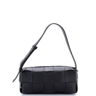 Bottega Veneta Brick Cassette Shoulder Bag Maxi Intrecciato Leather Small