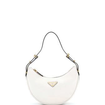 Prada Arque Half Moon Hobo Leather Small