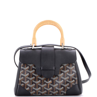 Goyard Saigon Top Handle Bag Coated Canvas with Leather Mini