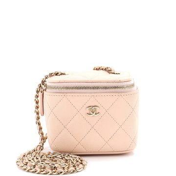 Chanel Classic Vanity Case with Chain Quilted Caviar Mini