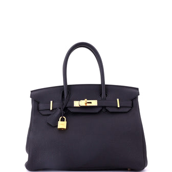 Hermes Birkin Handbag Black Togo with Rose Gold Hardware 30