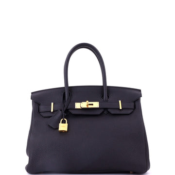 Hermes Birkin Handbag Black Togo with Rose Gold Hardware 30