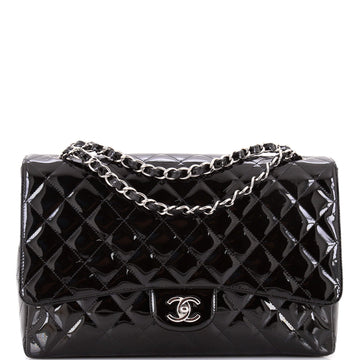 Chanel Vintage Classic Single Flap Bag Quilted Patent Maxi