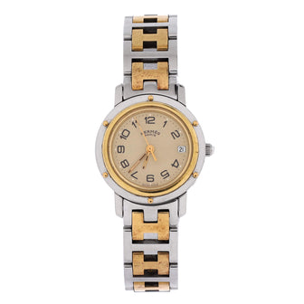 Hermes Clipper Quartz Watch Stainless Steel with Plated Metal 24