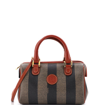 Fendi Vintage Pequin Convertible Boston Bag Coated Canvas Mini