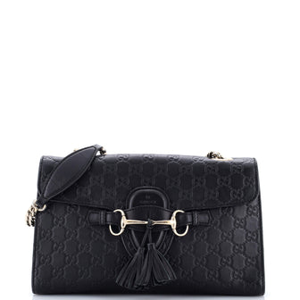 Gucci Emily Chain Flap Bag Guccissima Leather Medium