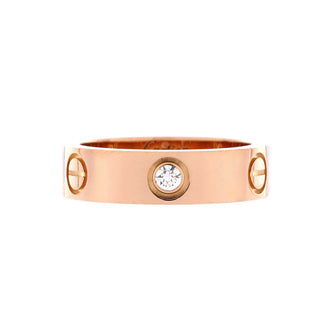 Cartier Love 3 Diamonds Band Ring 18K Rose Gold with Diamonds