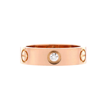 Cartier Love 3 Diamonds Band Ring 18K Rose Gold with Diamonds