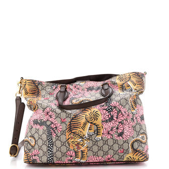 Gucci Convertible Soft Tote Bengal Print GG Coated Canvas Medium