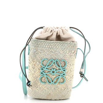 Loewe Paula's Ibiza Anagram Bucket Bag Woven Raffia with Leather
