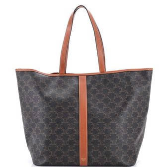 Celine Cabas Zip Tote Triomphe Coated Canvas Medium