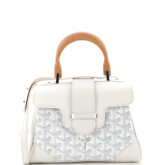 Goyard Saigon Top Handle Bag Coated Canvas with Leather Mini
