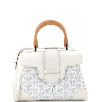 Goyard Saigon Top Handle Bag Coated Canvas with Leather Mini