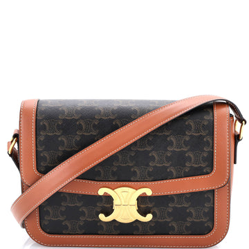 Celine Triomphe Shoulder Bag Triomphe Coated Canvas Medium